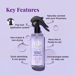 Rosemary & Rice Water Hair Growth Spray | Hair Strengthening & Scalp Care