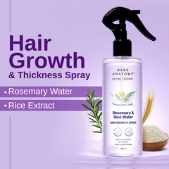 Rosemary & Rice Water Hair Growth Spray | Hair Strengthening & Scalp Care